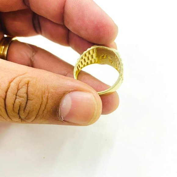 14K Yellow Gold Men's Eagle Ring #10 / Gold Eagle Ring for Men's / Two Tone Ring - Picture 6 of 8